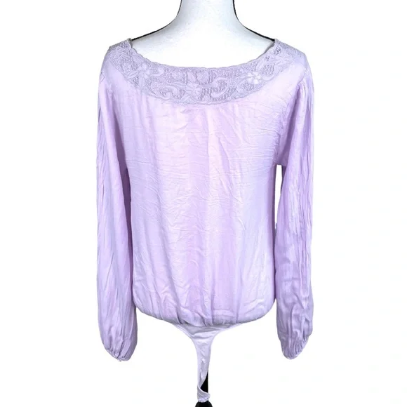 Free People Jezebel Relaxed Elegant Lilac Bodysuit - Picture 4 of 8